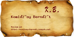 Komlósy Bernát névjegykártya